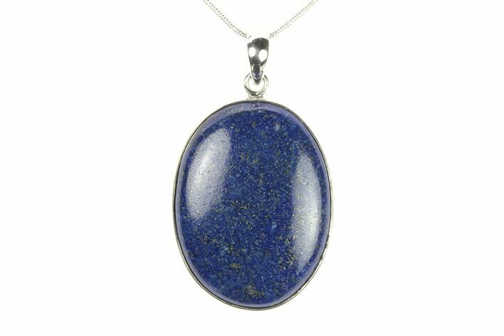 Polished Lapis Lazuli Pendant (Necklace) - Sterling Silver #278780